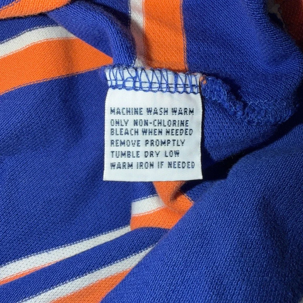 Vintage Kanye Y2K Polo Ralph Lauren Striped Polo Mens L Orange Blue USA Gators